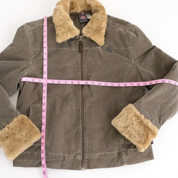 Fire Fly Brown Cord  Bomber Jacket Size Large - Picture 4 of 13